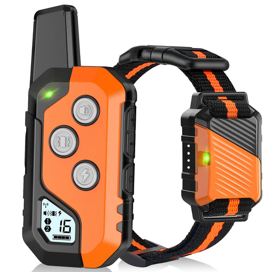 Piouns Shock Collar for Dogs, IP67 Waterproof Dog Training Collar with Remote, 3 Training Modes with Beep, Vibration, and Safe Static, Rechargeable for Large Medium