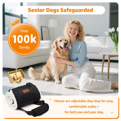 LOOBANI Portable Dog Sling for Back Legs, Hip Support Harness to Help Lift Dogs Rear for Canine Aid and Old K9 Cruciate Ligament Rehabilitation