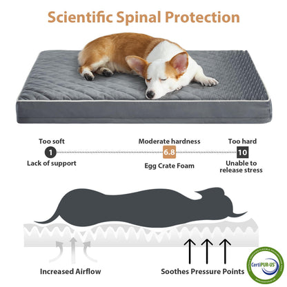 WNPETHOME Orthopedic XL Dog Beds Large Sized Dog, Waterproof Extra Large Dogs Bed with Removable Washable Cover, Multi-Needle Quilting Dogs Crate Bed