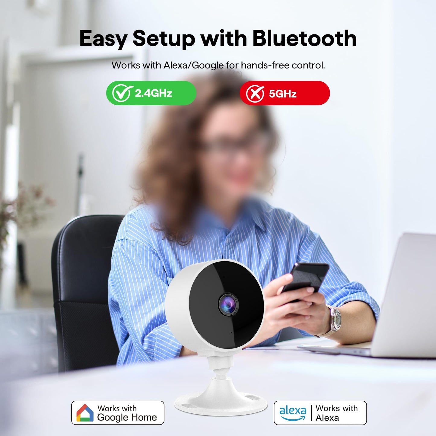 Elelink 2K Wireless Cameras for Home Security Camera, Pet Camera Indoor with Phone App, Night Vision, Motion Alert, 24/7 SD&Cloud Record, Two-Way Audio, Security Camera Indoor Works with Alexa&Google