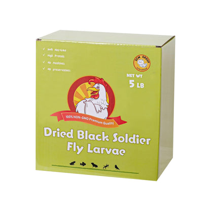 UCM Group 5LB Dried Black Soldier Fly Larvae for Chicken, Poultry, Wild Birds,No Additives, 100% Natural Non-GMO, More Calcium Chicken Treats Than Mealworms