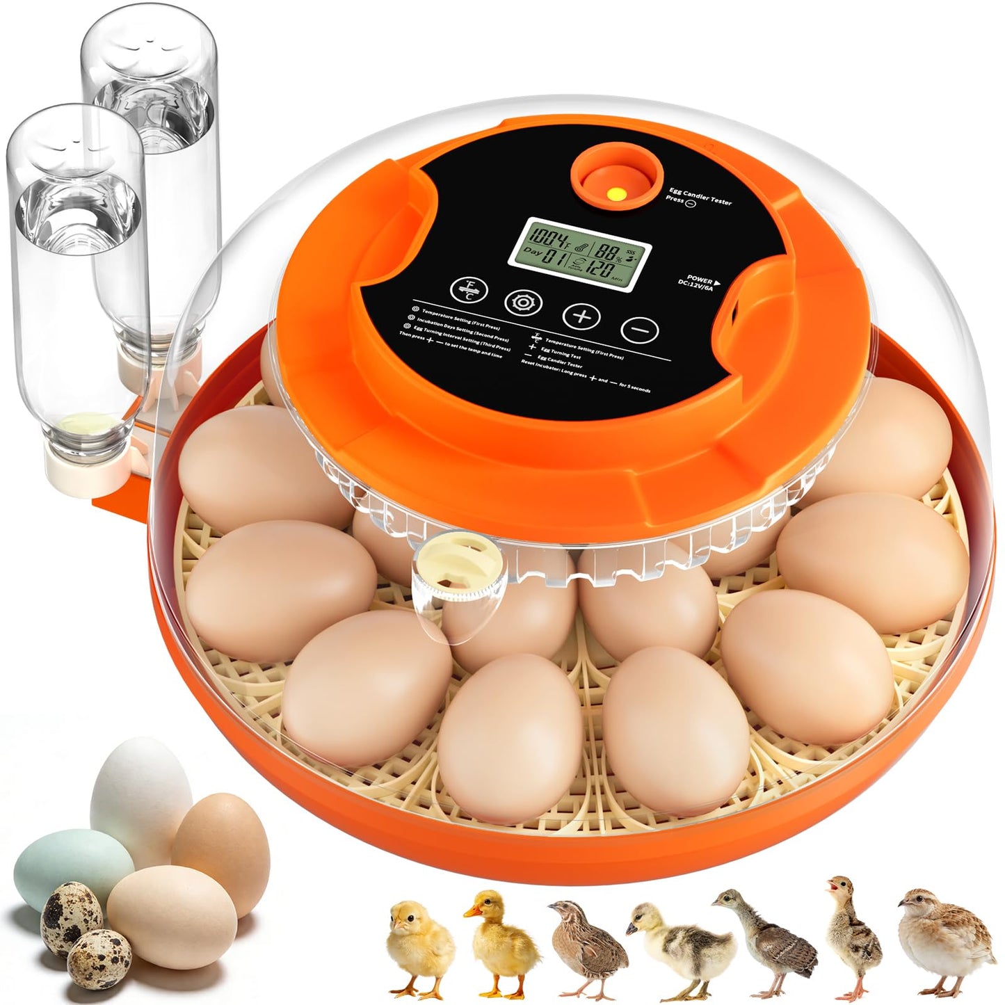 Onsju 18 Egg Incubators for Hatching Eggs, Automatic Egg Turning and Humidity Control Incubator for Hatch Chicken Duck Quail Pigeon Pheasant Partridge Home Classroom Lab-