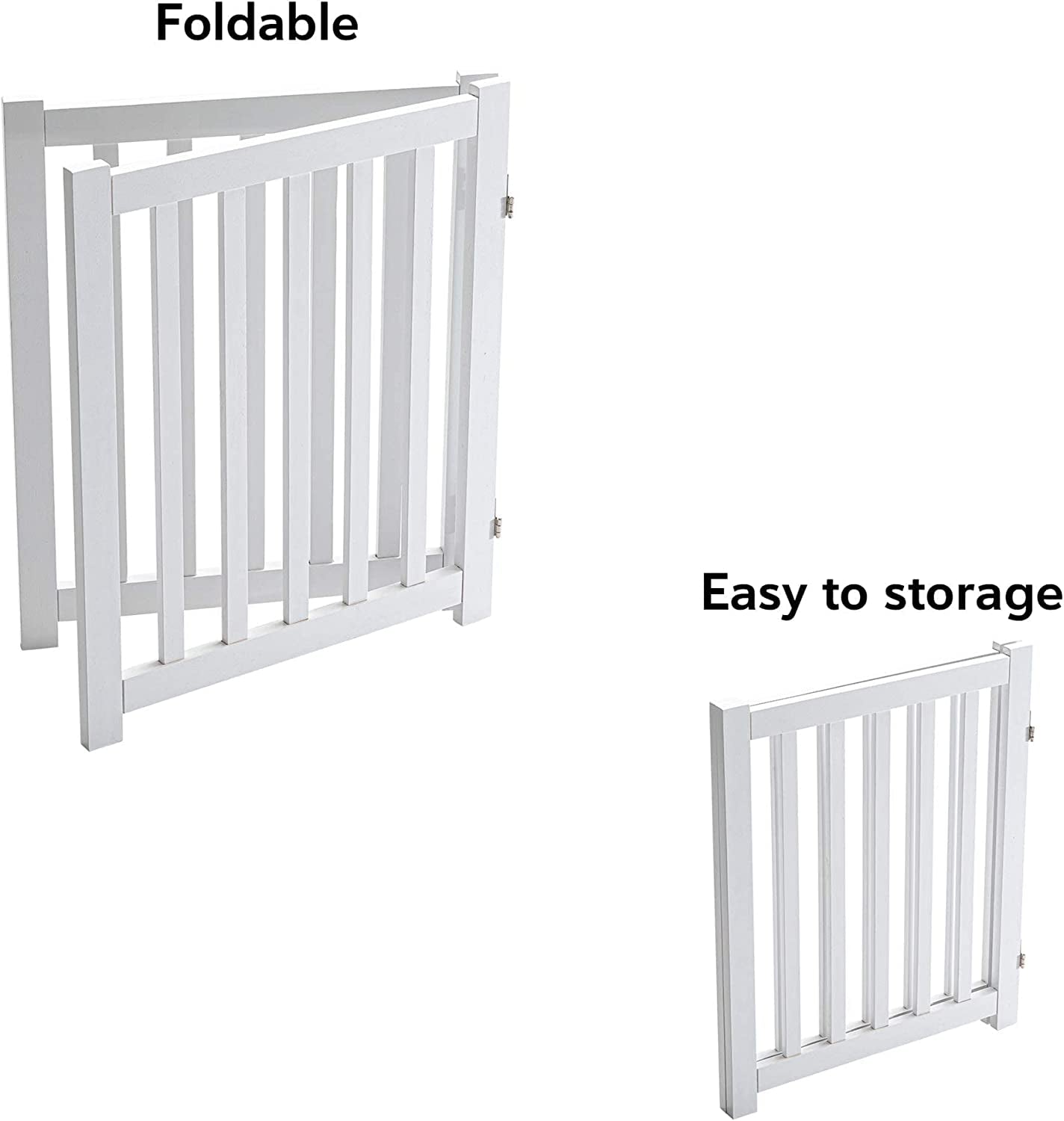 LZRS Solid Hardwood Freestanding Pet Gate,Wooden Dog Gates for Doorways,Nature Wood Dog Gates for the House,Dog Gate for Stairs,Freestanding Indoor Gate Safety Fence,Natural,30" Height-3 Panels