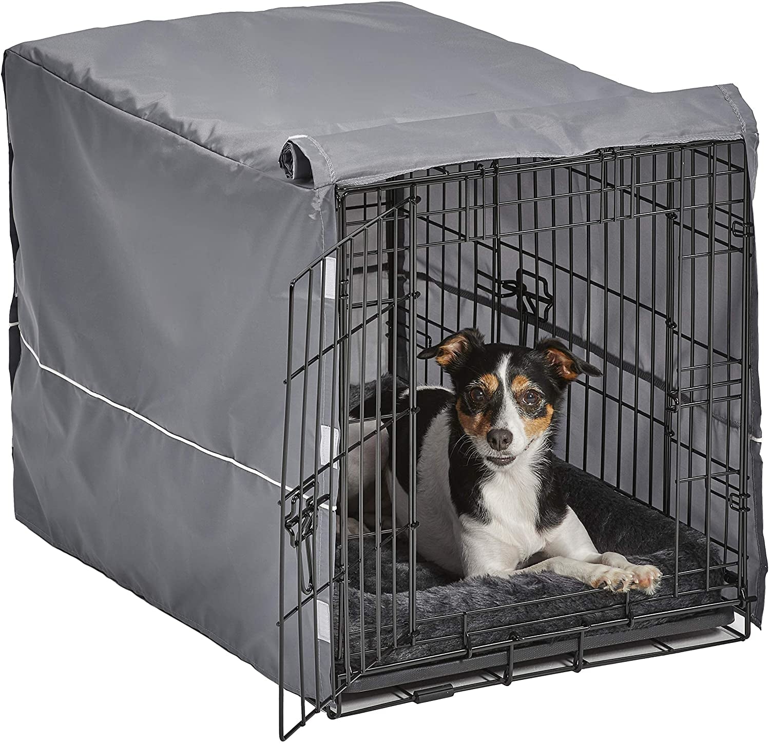 Midwest Homes for Pets Double Door Dog Crate Kit Includes One Two-Door Crate, Matching Gray Bed & Gray Crate Cover, 36-Inch Kit Ideal for Medium Dog Breeds