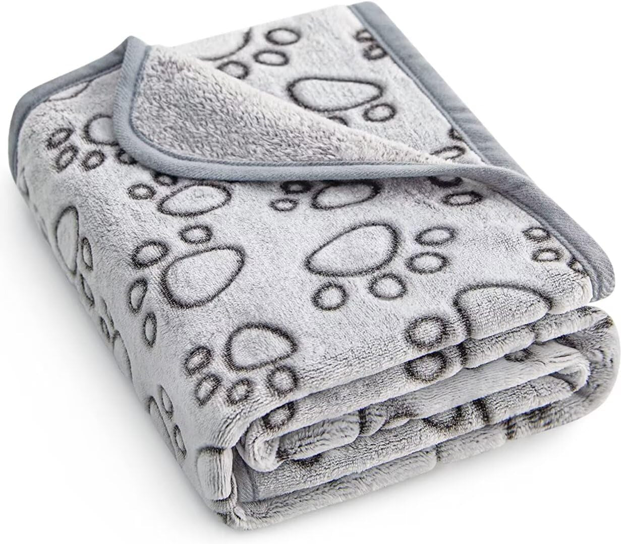 Stuffed Premium Soft Dog Blanket, with Flannel Beige Cute Paw Print, 24 * 32 Inches, Cat Blanket Puppy Supplies Dog Products Stuff Essentials