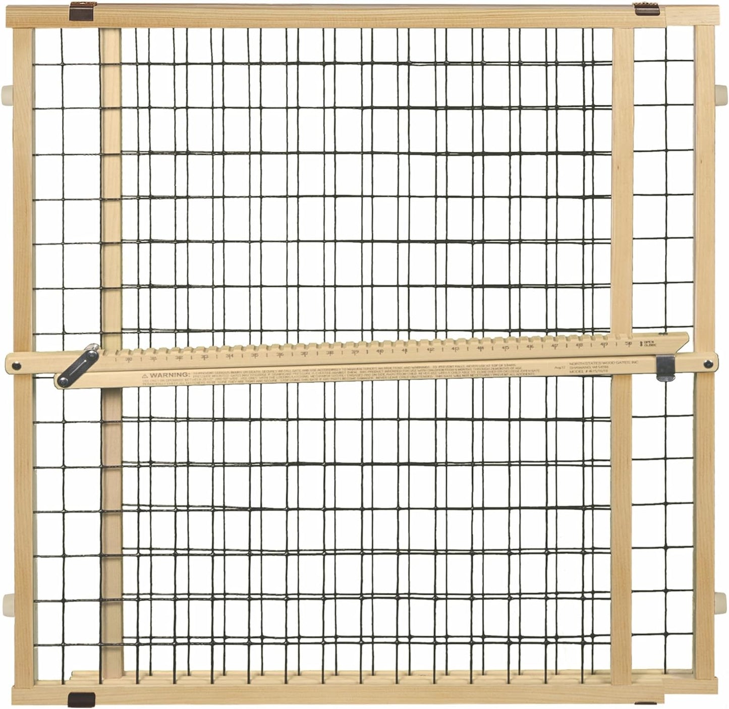 MYPET North States Wire Mesh Dog Gate: 29.5-48" Wide. Pressure Mount. No Tools Needed. Dog Gate 37" Tall, Expandable, Durable Dog Gates for Doorways, Sustainable Hardwood