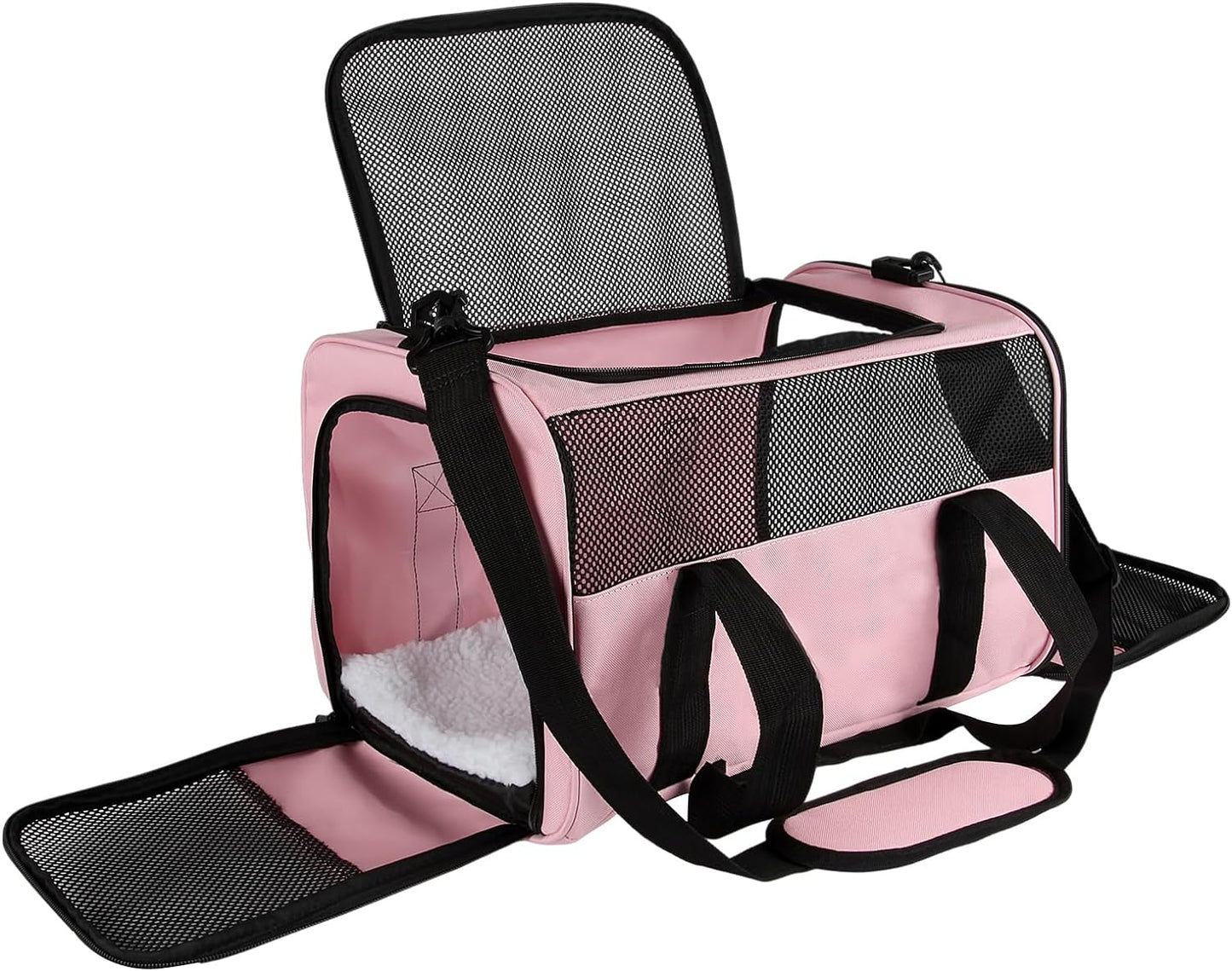 Carriers Soft-Sided Pet Carrier Pink for Medium Large Cats Dogs Undertake 35Lbs,Ventilated Mesh Windows,Top Load Cat Carrier with Airline Approved(X-Large,Pink)