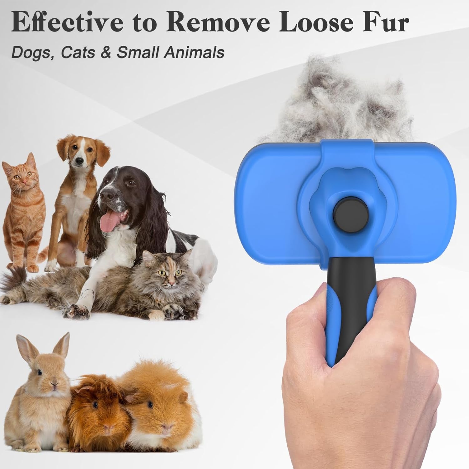 Self Cleaning Slicker Brush for Dogs & Cats, Skin Friendly Grooming Cat Brush, Dog Brush for Shedding, Deshedding Brush, Hair Brush Puppy Brush for Haired Dogs, Pet Supplies Accessories, Black