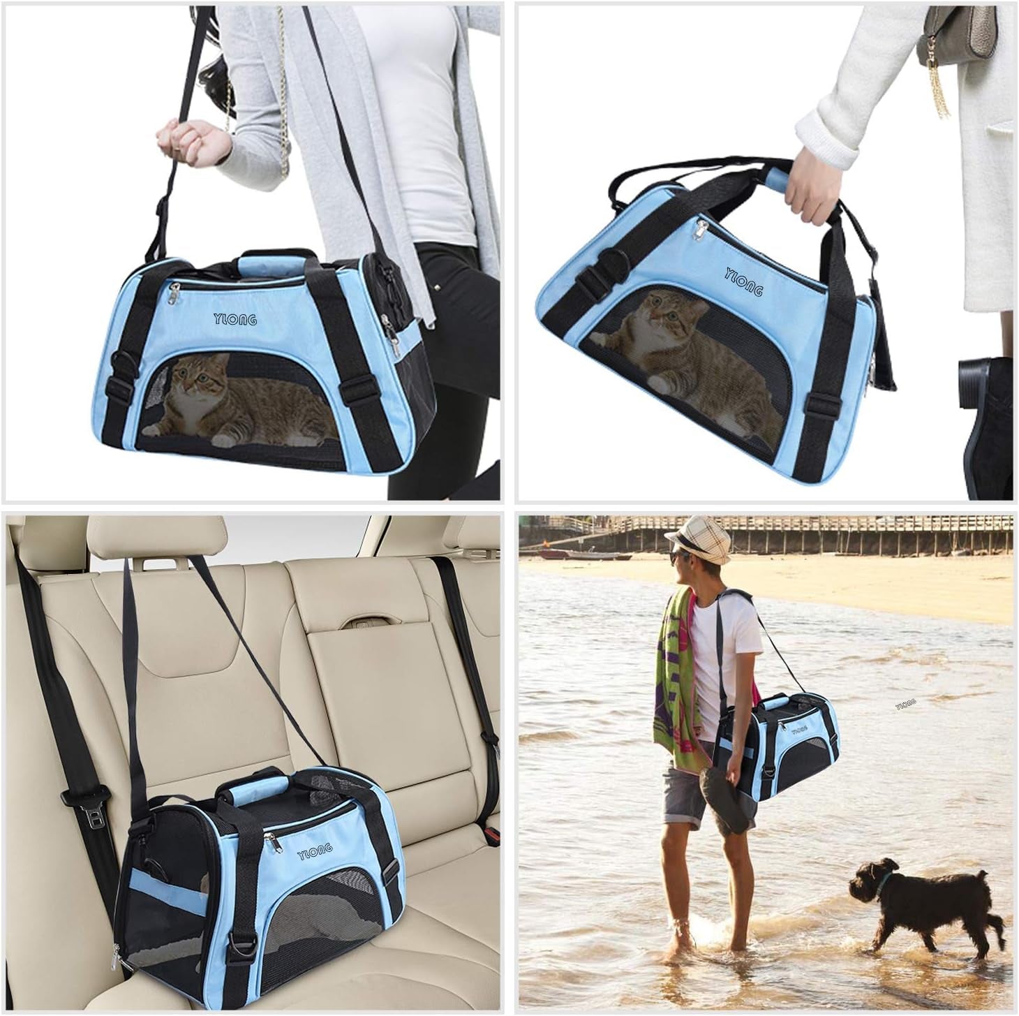 Cat Carrier Airline Approved Pet Carrier,Soft-Sided Pet Travel Carrier for Cats Dogs Puppy Comfort Portable Foldable Pet Bag,Airline Approved