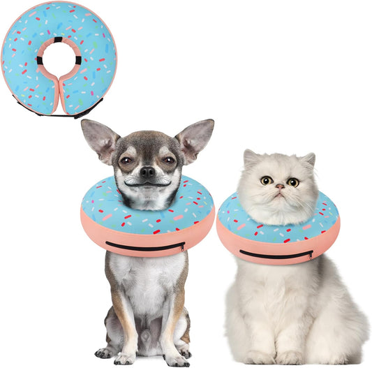 Supet Inflatable Dog Cone Collar for Small Dogs Puppies Cats, Soft Cone for Dogs Cats to Stop Licking, E Collar Dog Neck Donut Dog Cone Alternative after Surgery