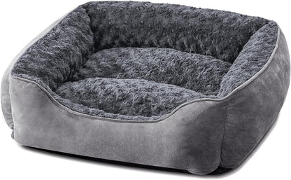 JOEJOY Rectangle Dog Bed for Large Medium Small Dogs Machine Washable Sleeping Dog Sofa Bed Non-Slip Bottom Breathable Soft Puppy Bed Durable Orthopedic Calming Pet Cuddler, Multiple Size, Grey