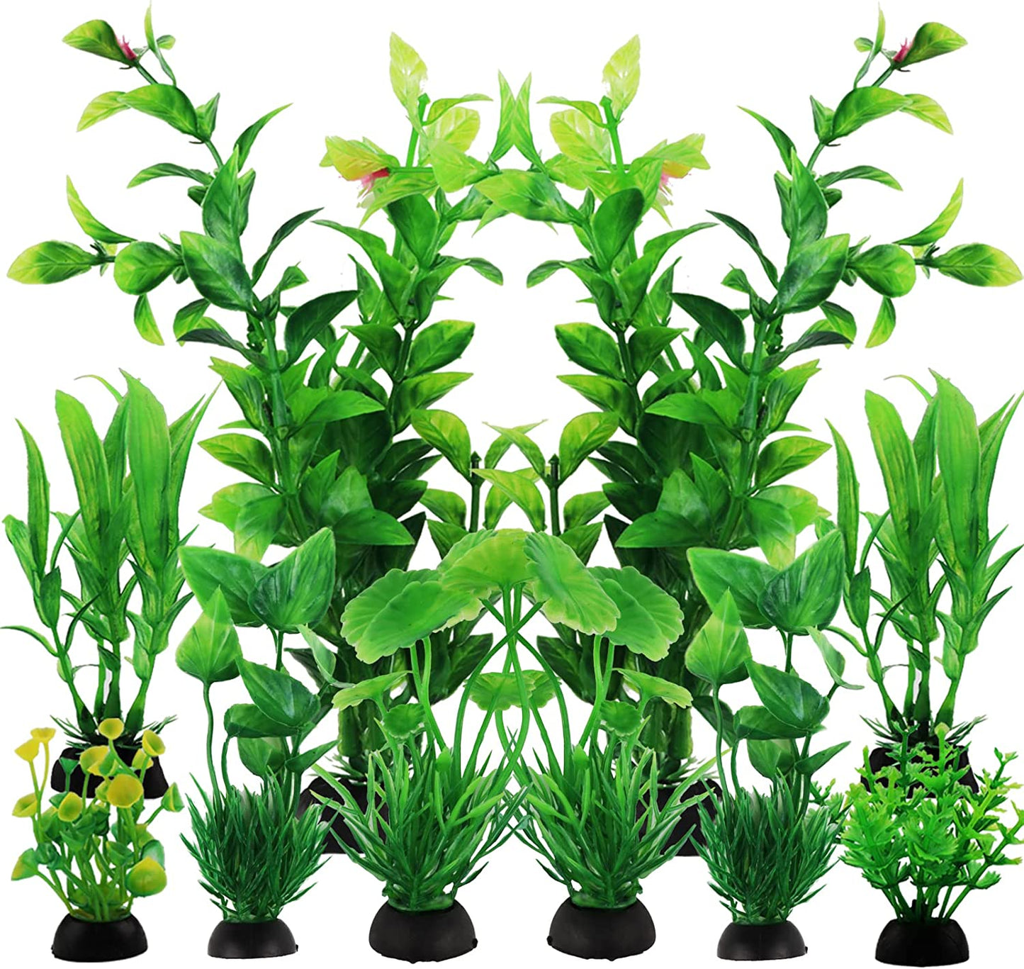 Fish Tank Accessories Green Plants, 10pcs Green Fish Tank Decorations, Aquarium Decor Plastic Plants