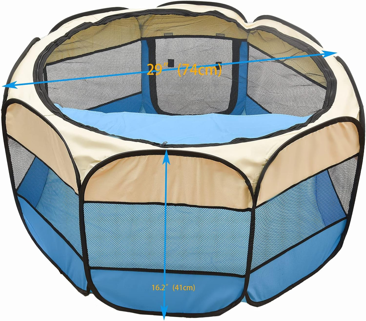 Pet Puppy Dog Playpen Cat Playpen Small Dog Cat Tent Crates Cage Pet Cat Playpen Portable Foldable Dog Playpen Indoor Outdoor Pet Tent Playground 29X16 Pop up Pet Play Pen (29X16 Blue