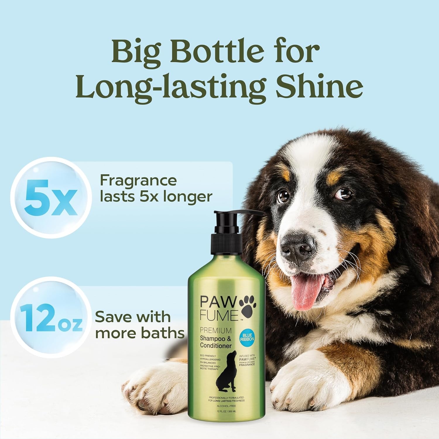 Pawfume Dog Shampoo and Conditioner – Hypoallergenic Dog Shampoo for Smelly Dogs – Best Dog Shampoos & Conditioners – Probiotic Pet Shampoo for Dogs – Best Dog Shampoo for Puppies (Show Dog)