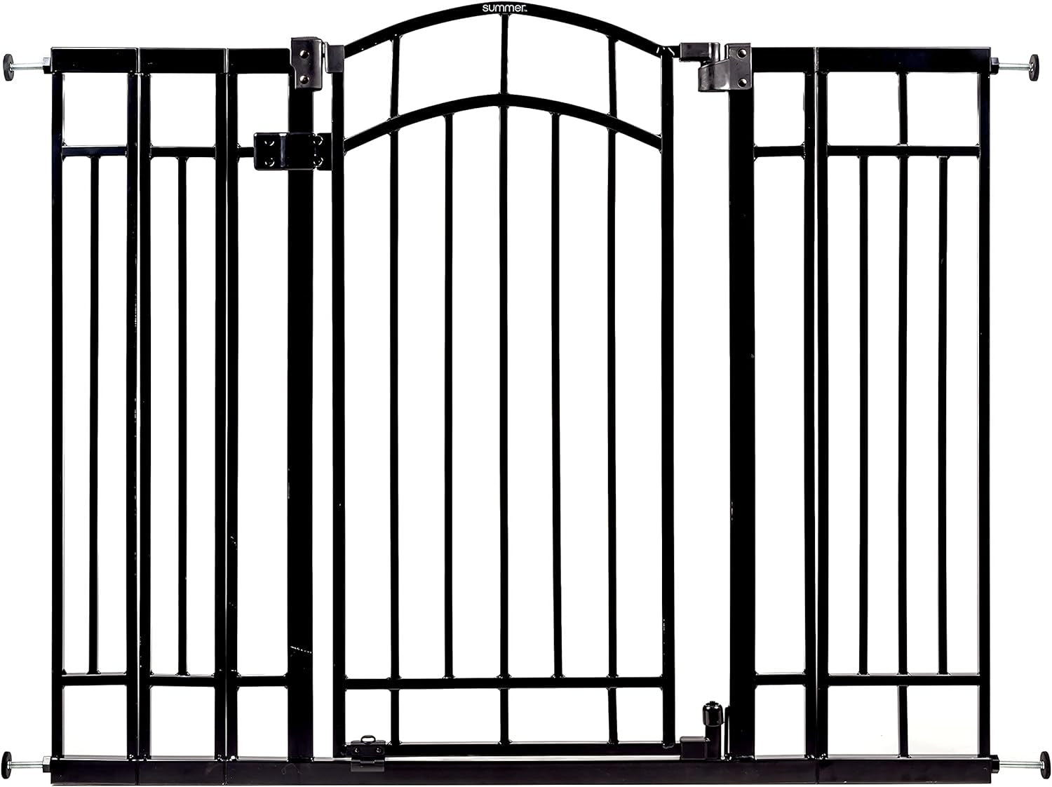 Summer Infant Multi-Use Decorative Extra Tall Walk-Thru Baby Gate, Fits Openings 28.5-48 Inch (Pack of 1), Black Metal, for Doorways and Stairways, 36' Tall Baby and Pet Gate, Black, One Size