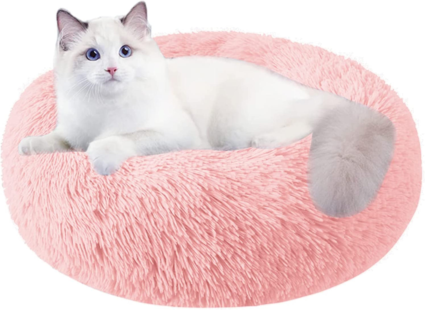 Cat Beds for Indoor Cats,20 Inch Dog Bed for Small Melium Large Dogs, Washable-Round Pet Bed for Puppy and Kitten with Slip-Resistant Bottom