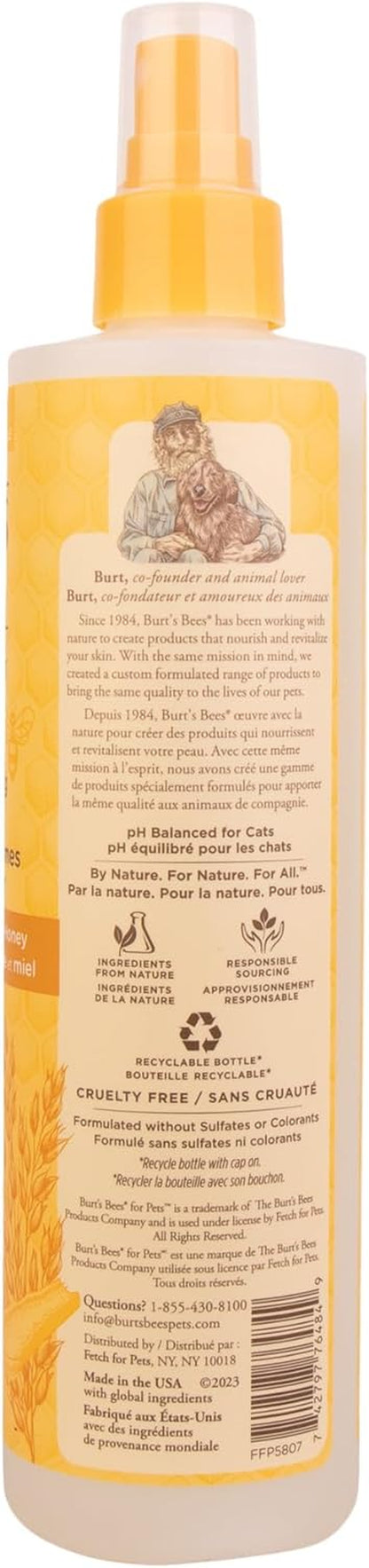 Burt'S Bees for Pets Cat Naturally Derived Dander Reducing Spray with Soothing Colloidal Oat Flour & Aloe Vera - Cruelty Free, Made in USA, 10 Oz Bottle - 2 Pack