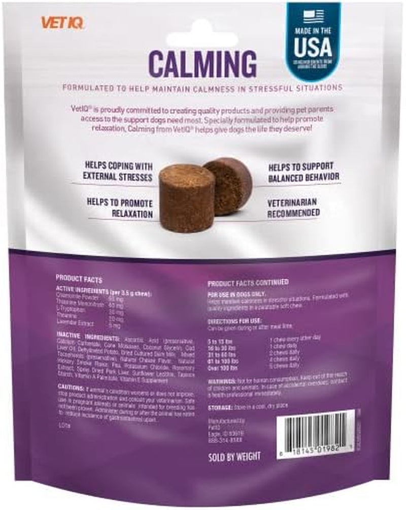 Vetiq Calming Support Supplement for Dogs, Calming Chews Help Manage Stress and Promote Relaxation, Anxiety Relief for Dogs, Made in the USA, 120 Count