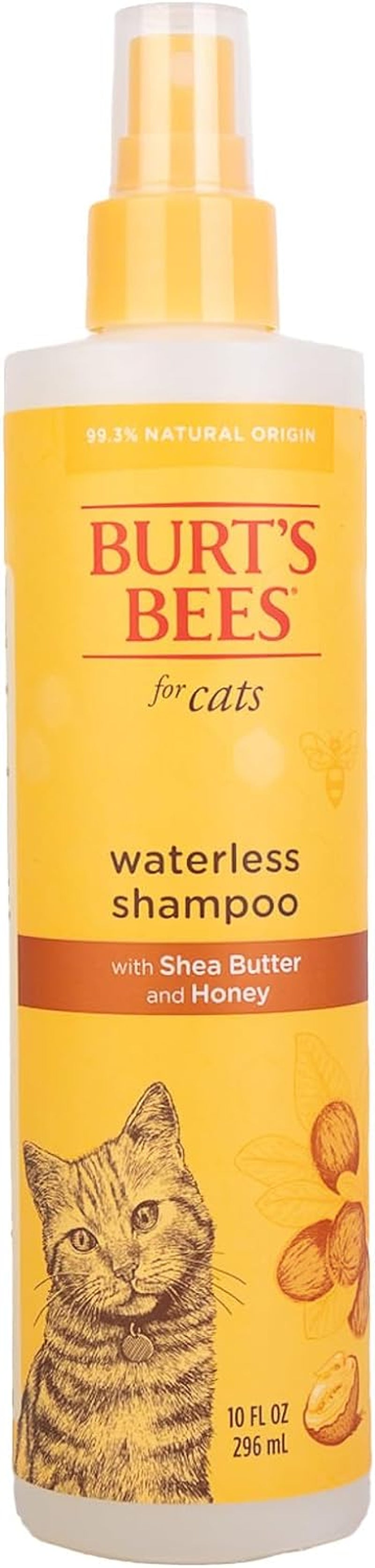 Burt'S Bees for Pets Cat Naturally Derived Waterless Shampoo with Shea Butter and Honey - Cat Waterless Shampoo Spray - Easy to Use Cat Dry Shampoo - Made in the USA, 10 Oz - 6 Pack