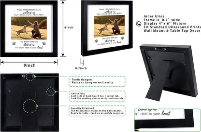 Kcrasan Paw Print Kit Dog Frame - Pet Memorial Picture Frame with Pawprints - Dog or Cat Paw Print Kit, Pet Keepsake Picture Frame for Pet Love Dog Memorial Gifts for Paw Print Frame, Sympathy Gift