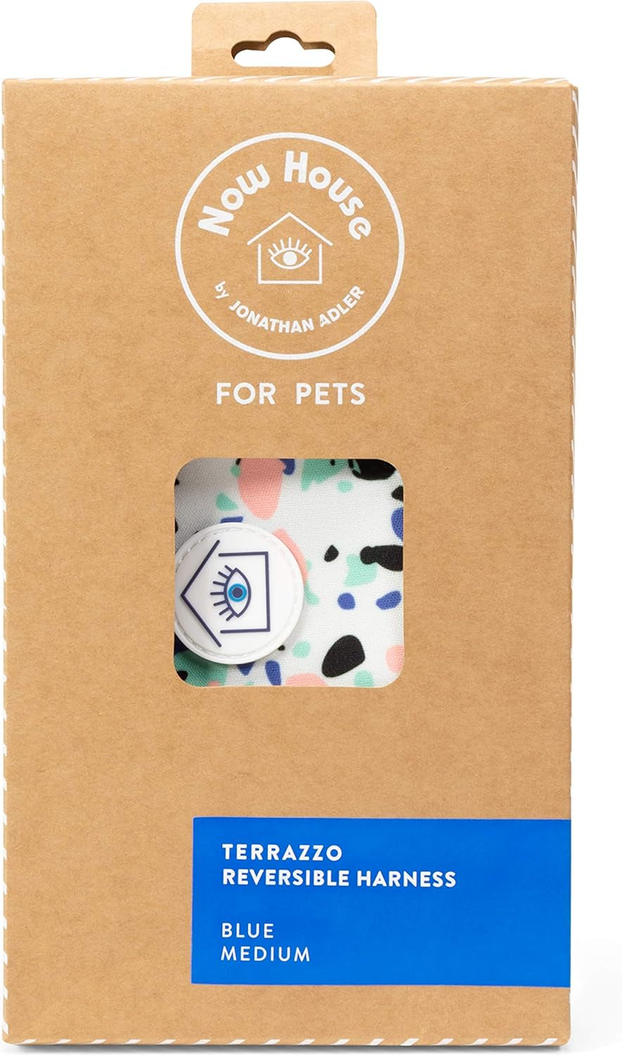 Now House for Pets by Jonathan Adler Terrazzo Reversible Harness, Medium | Stylish, Fashionable, and Functional Way to Keep Your Dog Looking Great | Cute and Adorable Dog Accessories for Pets