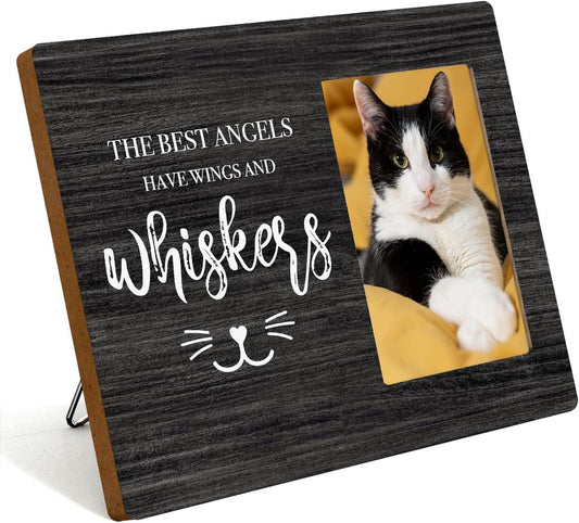 Pet Memorial Gifts for Cats, Cat Memorial Gifts for Loss of Cat, Pet Loss Sympathy Gift Picture Frame, Pet Loss Gifts, Pet Remembrance Gift Cat Memorial Photo Frame for Desk Table Bedroom Decor