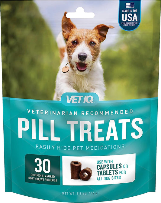 Vetiq Pill Treats Advanced Formula for Dogs, Chicken Flavor Soft Chews, Made in the USA, 30 Count