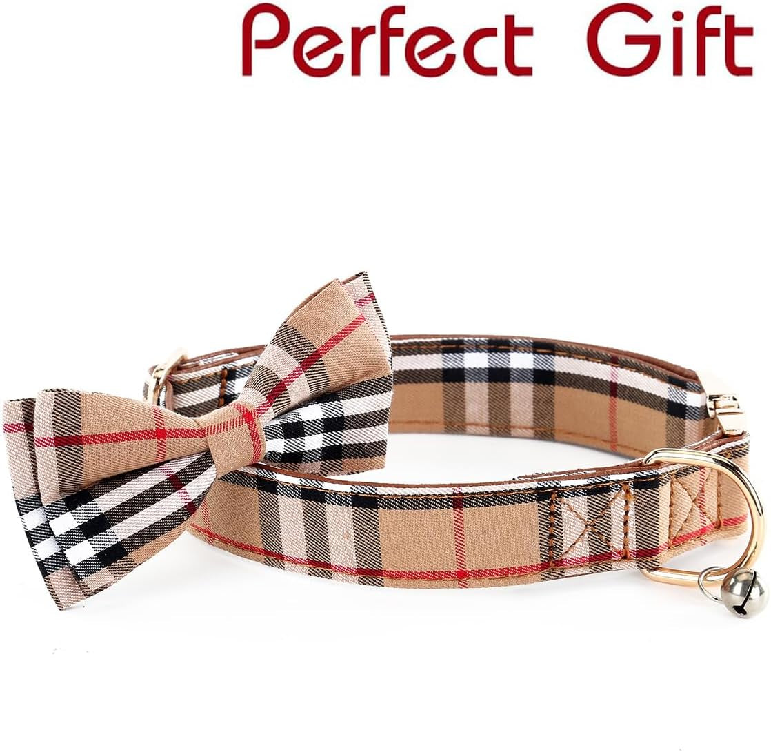 Dog Bowtie Collars, Cute Soft Velvet Dog Collar with Bow Tie, Safety Metal Buckle, Adjustable Collars for Boy and Girl Dogs Pets.