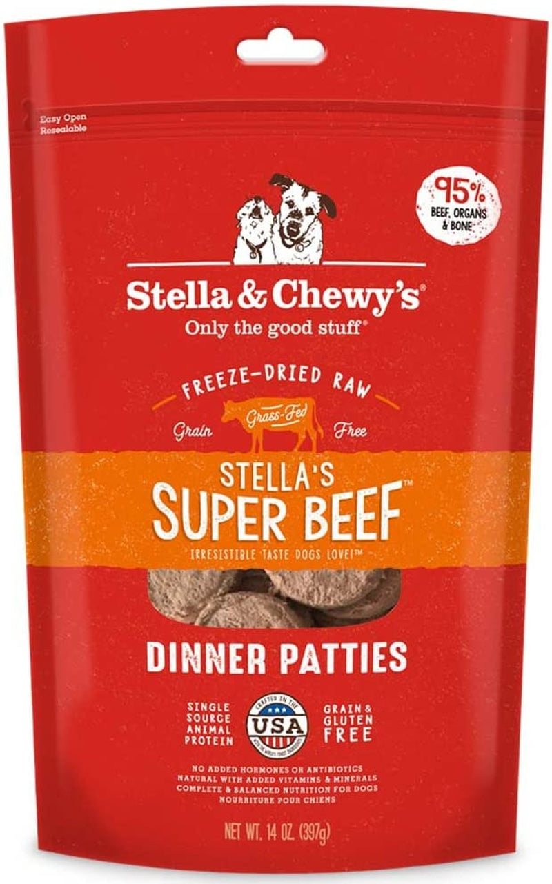 Stella & Chewy'S Freeze Dried Raw Dinner Patties – Grain Free Dog Food, Protein Rich Stella’S Super Beef Recipe – 14 Oz Bag