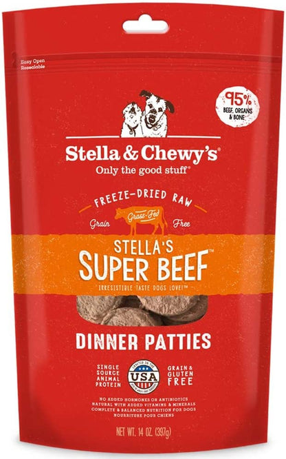 Stella & Chewy'S Freeze Dried Raw Dinner Patties – Grain Free Dog Food, Protein Rich Purely Pork Recipe – 14 Oz Bag (Packaging May Vary)