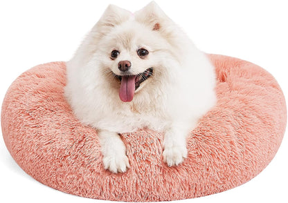 MIXJOY Orthopedic Dog Bed Comfortable Donut Cuddler Round Dog Bed Ultra Soft Washable Dog and Cat Cushion Bed (20''/23''/30'') (23'', Pink)