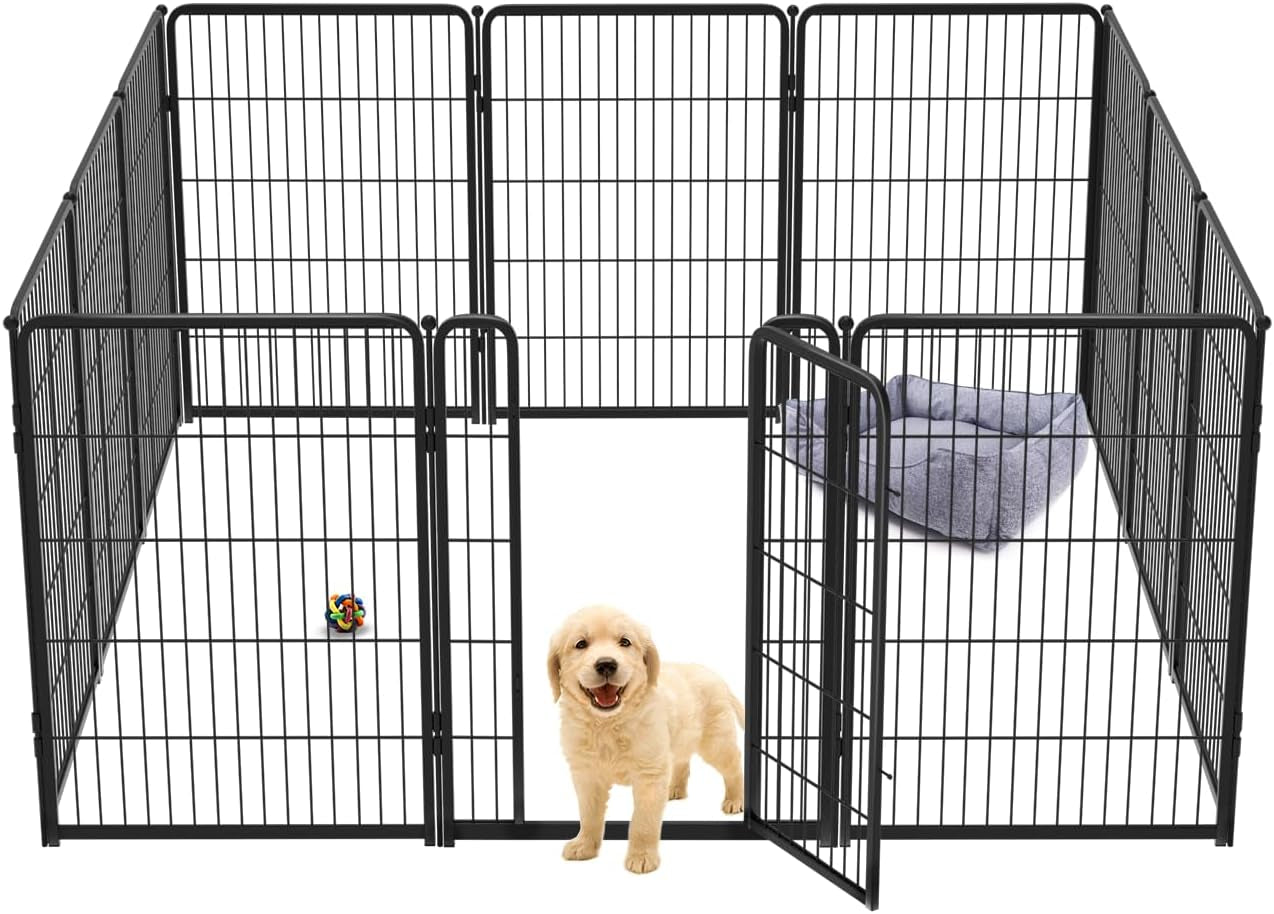 FXW Homeplus Dog Playpen Designed for Indoor Use, 40" Height for Large Dogs, Black│Patented