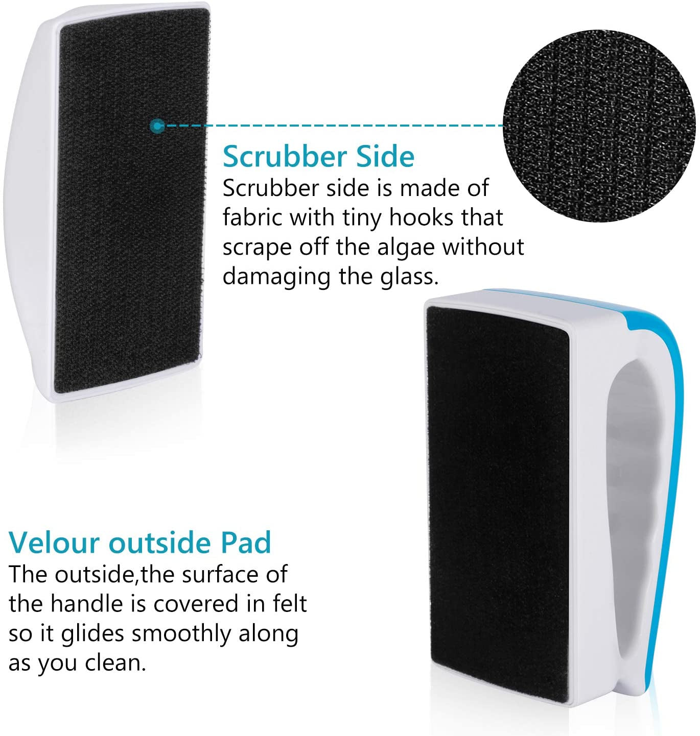 Magnetic Aquarium Fish Tank Glass Algae scrapers Glass Cleaner Scrubber Clean Brush [Floating,Scratch-Free,Non-Slip,magnetizing] S