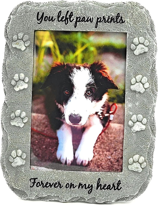 Pet Memorial Picture Frame Keepsake for Dog or Cat, Perfect Loss of Pet Gift for Remembrance and Healing (Grey)