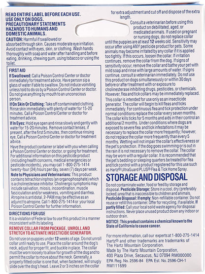 Hartz Ultraguard Flea & Tick Collar for Dogs and Puppies, 7 Month Flea and Tick Protection and Prevention per Collar, White, up to 20 Inch Neck