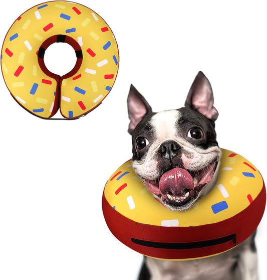 Supet Inflatable Dog Cone Collar Recovery Head Cone, Dog Neck Donut Collar Recovery E Collars for Dogs Dog Donut Collar after Surgery