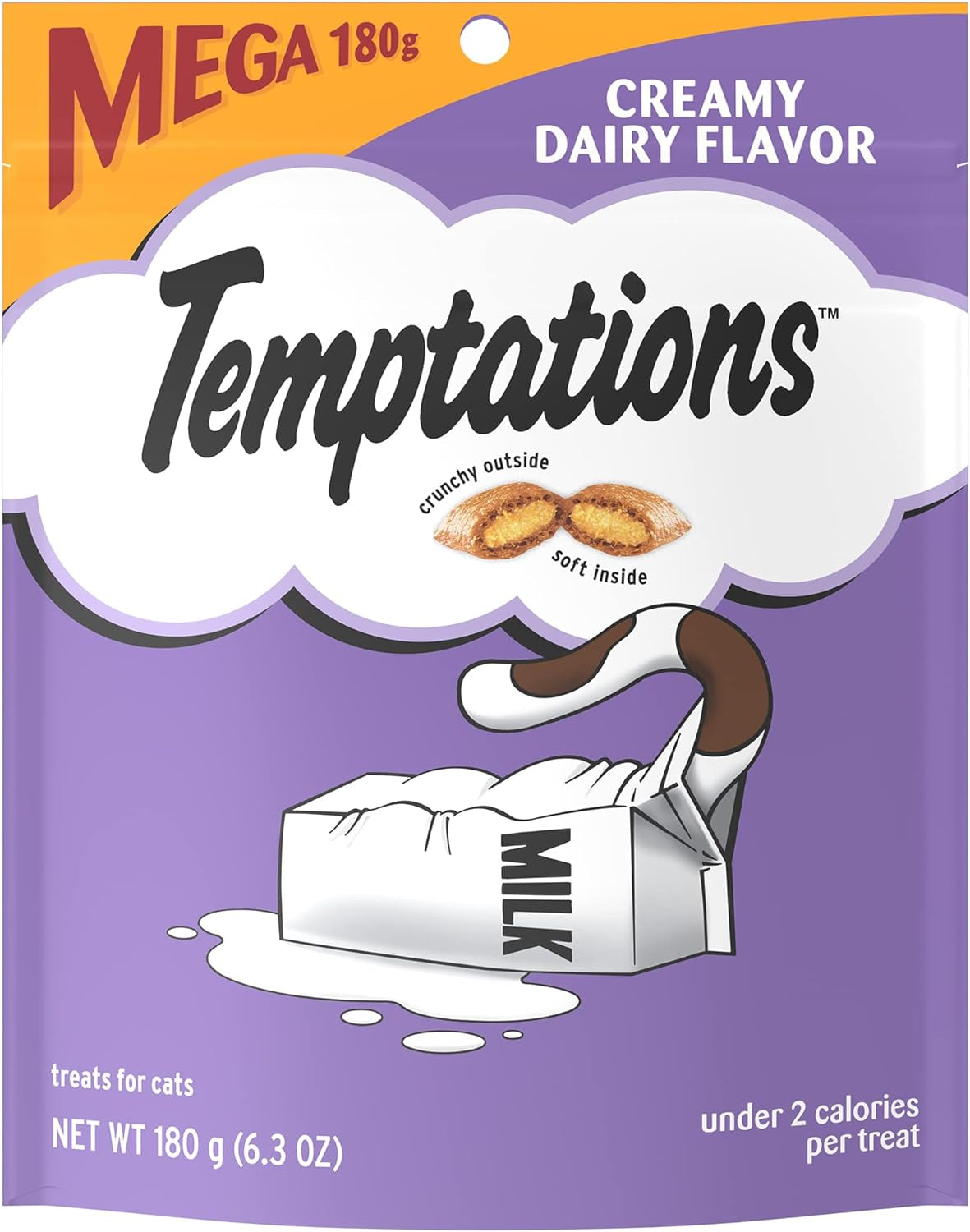 TEMPTATIONS Classic Treats for Cats Creamy Dairy Flavor 6.3 Ounces (Pack of 10)