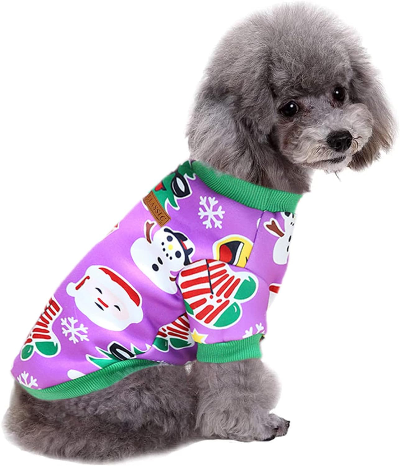 Jecikelon Pet Dog Clothes Dog Sweater Soft Thickening Warm Pup Dogs Shirt Winter Puppy Sweater for Dogs (Z02-Purple, Small)