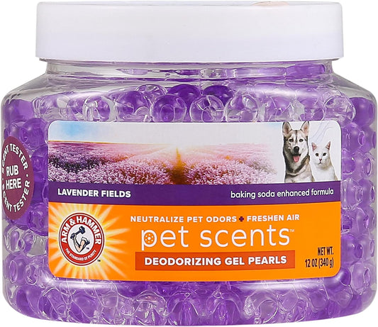 Arm & Hammer Air Care Pet Scents Deodorizing Gel Beads in Lavender Fields | 12 Oz Pet Odor Neutralizing Gel Beads with Baking Soda | Air Freshener Beads for Pet Odor Elimination