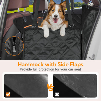 Kytely Dog Car Seat Cover for Back Seat, Waterproof Dog Car Hammock with Mesh Window, Anti-Scratch Nonslip Durable Soft Pet Dog Seat Cover for Cars Trucks and SUV Gray