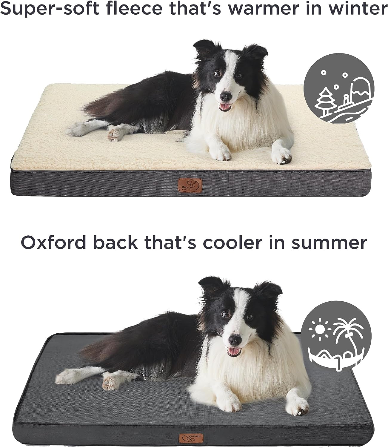 Bedsure Small Dog Bed for Small Dogs - Orthopedic Waterproof Dog Beds with Removable Washable Cover, Egg Crate Foam Pet Bed Mat, Suitable for Dogs up to 20 Lbs, Oxford Fabric Bottom