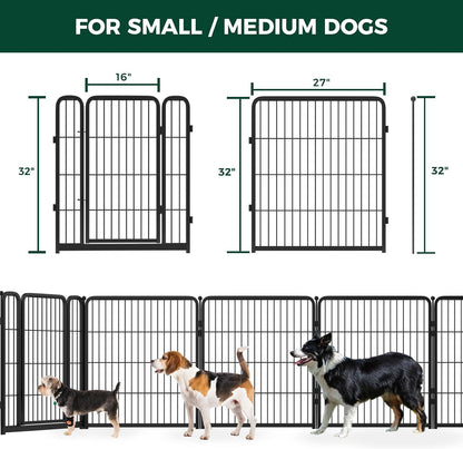 FXW Homeplus Dog Playpen Designed for Indoor Use, 40" Height for Large Dogs, Black│Patented