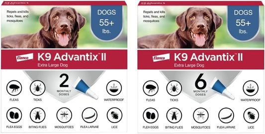 K9 Advantix II XL Dog Vet-Recommended Flea, Tick & Mosquito Treatment & Prevention | Dogs over 55 Lbs. | 8-Mo Supply