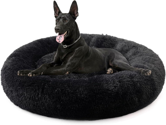 Dog Bed for Small Medium Large Dogs, 27 Inch Calming Dogs Bed, Washable-Round Cozy Soft Pet Bed for Puppy and Kitten with Slip-Resistant Bottom