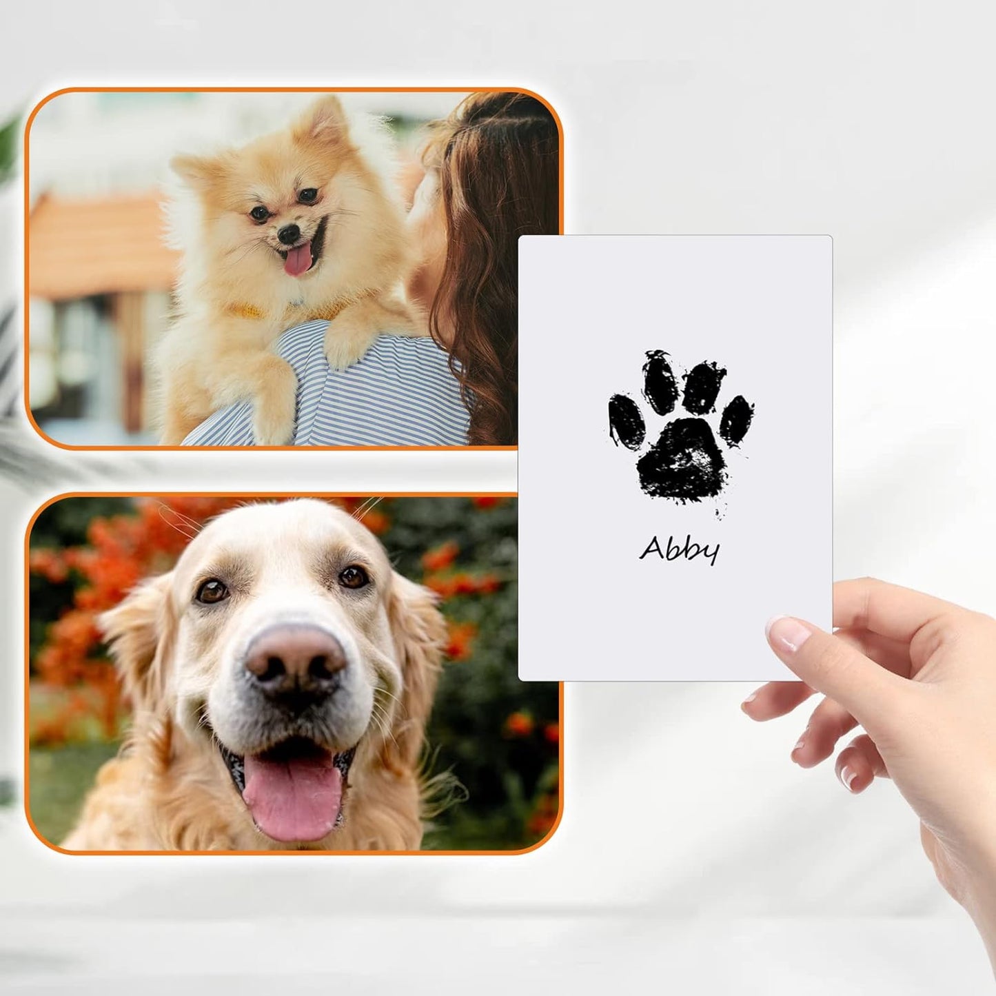 Nabance Baby Hand and Footprint Kit, Paw Print Kit for Dogs & Cats, 3 Inkless Print Pads with 2 Photo Frames, 6 Imprint Cards, Pet Paw Print Impression Kit, Dog Nose Print Kit Dog Mom Gifts for Women