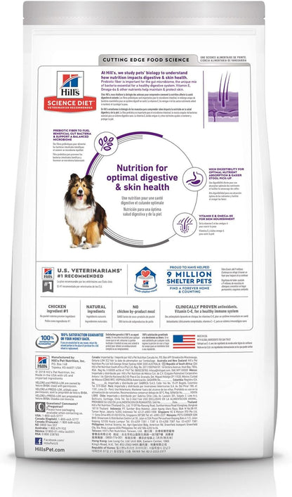 Hill'S Science Diet Adult 1-6 Sensitive Stomach & Skin Dry Dog Food, Chicken Recipe, 30 Lb. Bag