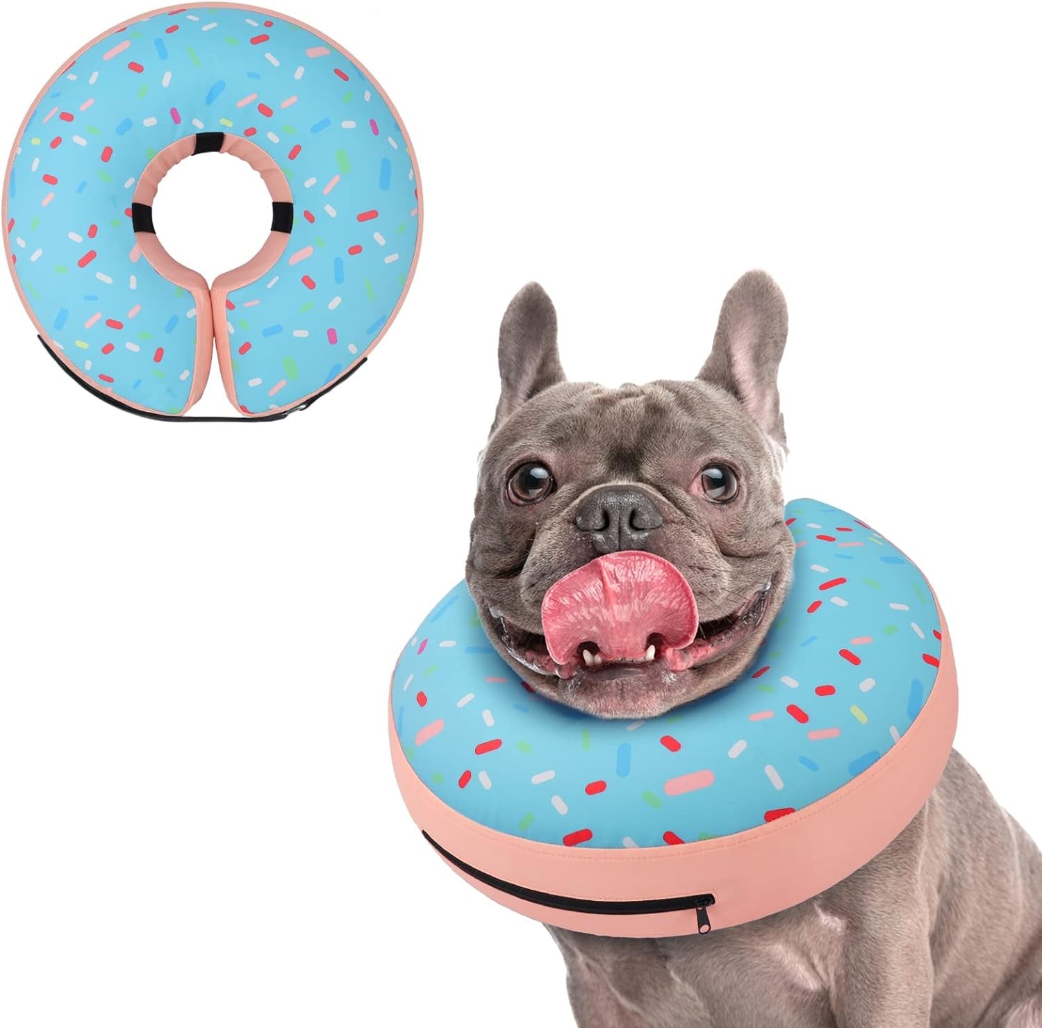 Supet Inflatable Dog Cone Collar Alternative after Surgery, Dog Neck Donut Collar Recovery E Collar, Soft Dog Cone for Small Medium Large Dogs