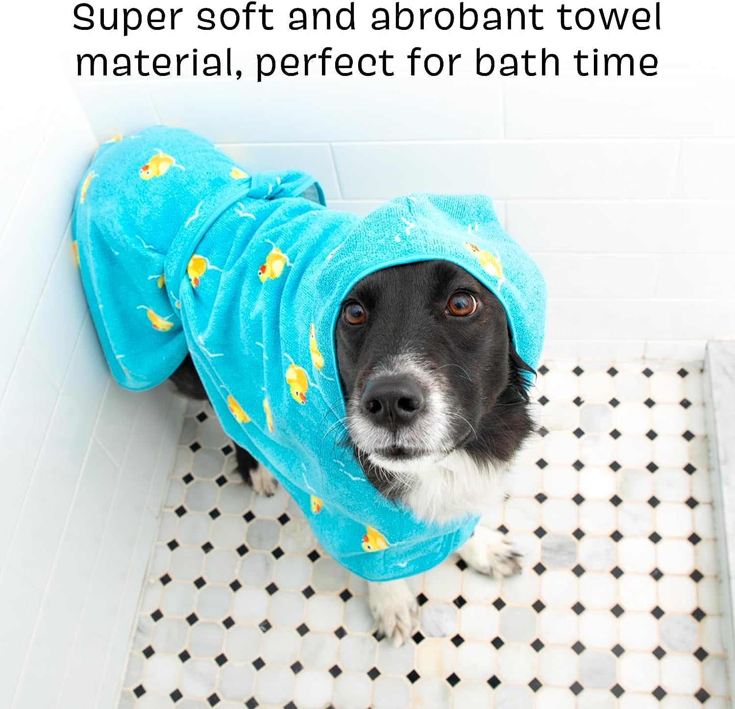 Barkbox - Premium Absorbent Hooded Dog Bathrobe Towel Bundle - Quick Drying Pet Towel for Bath & Beach Trips - Luxurious & Soft Bathrobe Towel for Dogs of All Breeds - Lion & Rhino - Medium