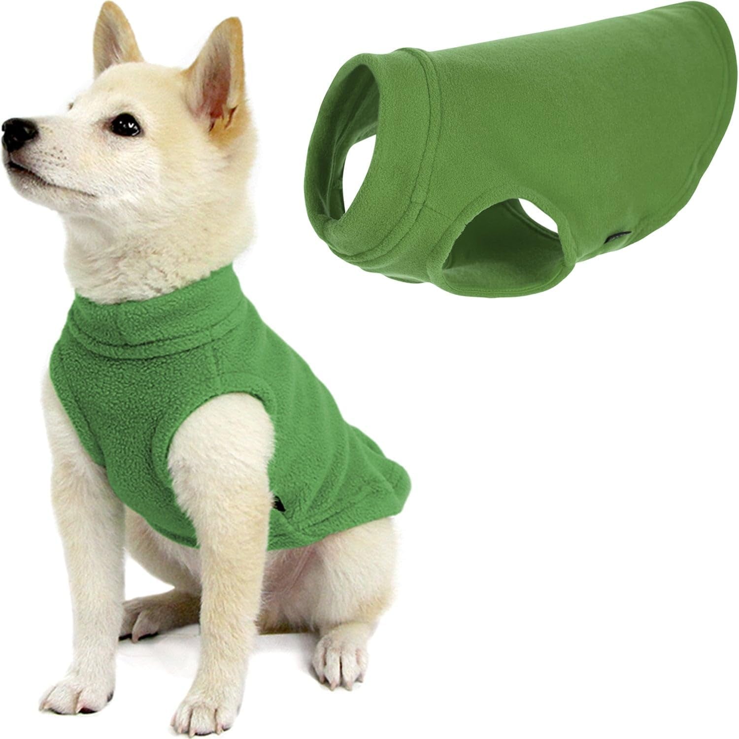 Gooby Stretch Fleece Vest Dog Sweater - Grass Green, 6X-Large - Warm Pullover Fleece Dog Jacket - Winter Dog Clothes for Small Dogs Boy - Dog Sweaters for Small Dogs to Dog Sweaters for Large Dogs