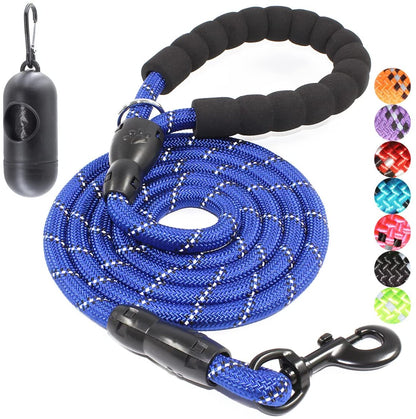 BAAPET 2/4/5/6 FT Dog Leash with Comfortable Padded Handle and Highly Reflective Threads for Small Medium and Large Dogs (6FT-1/2'', Navy Blue)